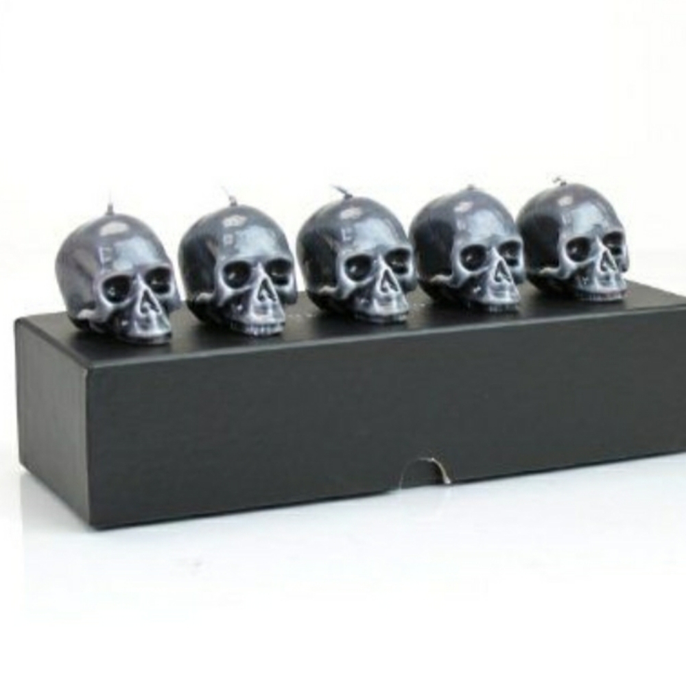 D.L. & Co. Marble Glazed Mini Skull Candle